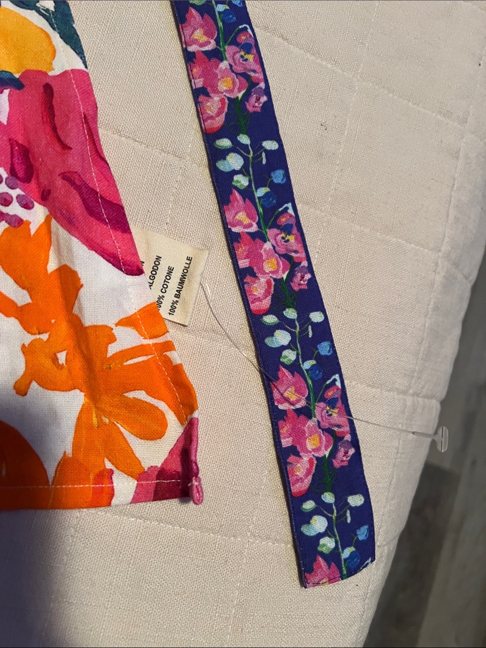 NWOT OS Anthropologie X Floral Halter Apron with Floral Towel - Picture 7 of 9